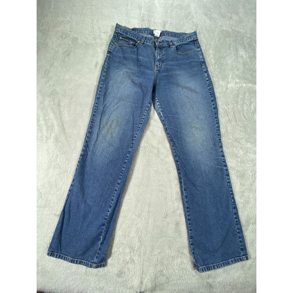 Calvin Klein Jeans Womens 12 Blue Denim Cotton Stretch High Rise Straight Leg
